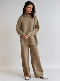 Caitlin Knit Turtleneck Two Piece Lounge Set