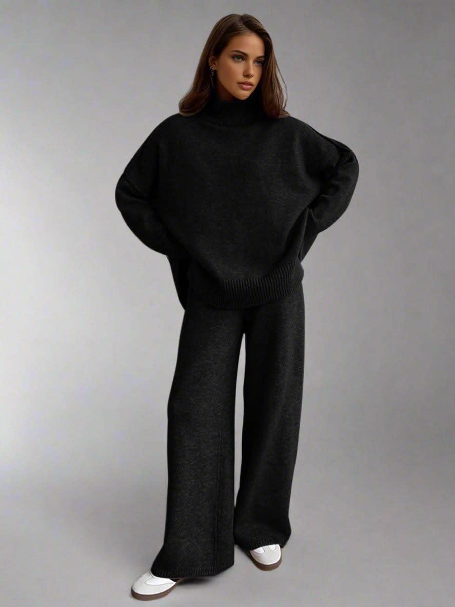 Caitlin Knit Turtleneck Two Piece Lounge Set