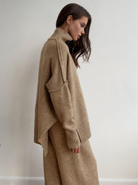 Caitlin Knit Turtleneck Two Piece Lounge Set
