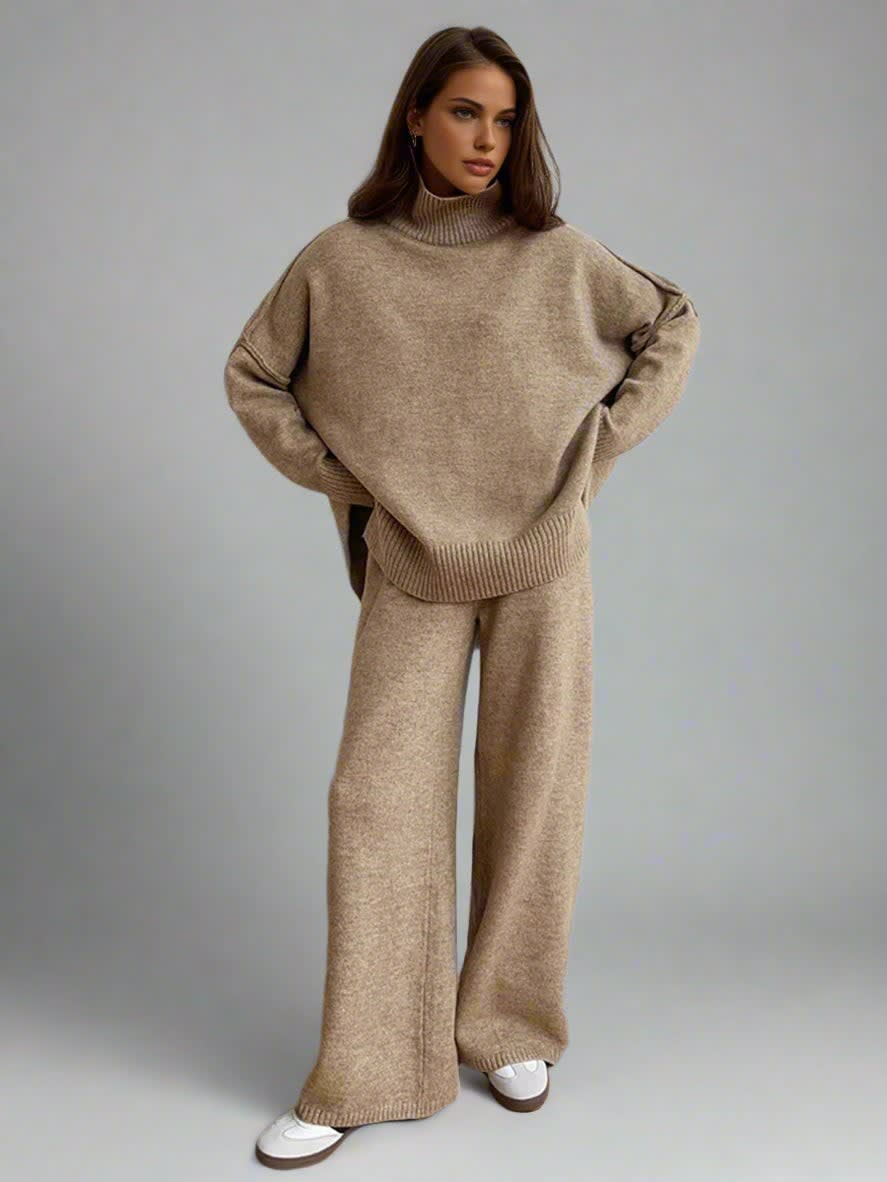 Caitlin Knit Turtleneck Two Piece Lounge Set_3