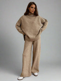 Caitlin Knit Turtleneck Two Piece Lounge Set