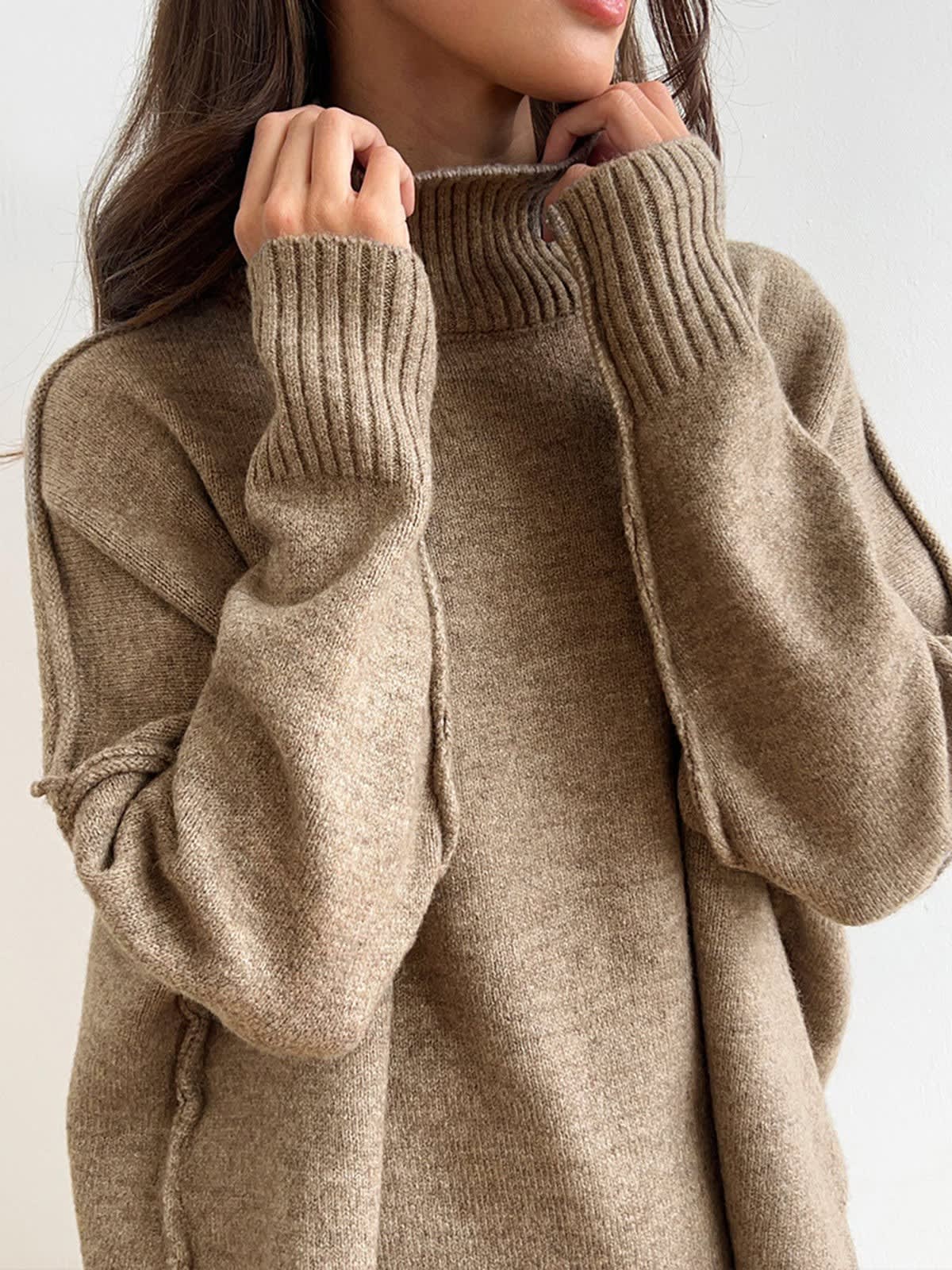 Caitlin Knit Turtleneck Two Piece Lounge Set_4