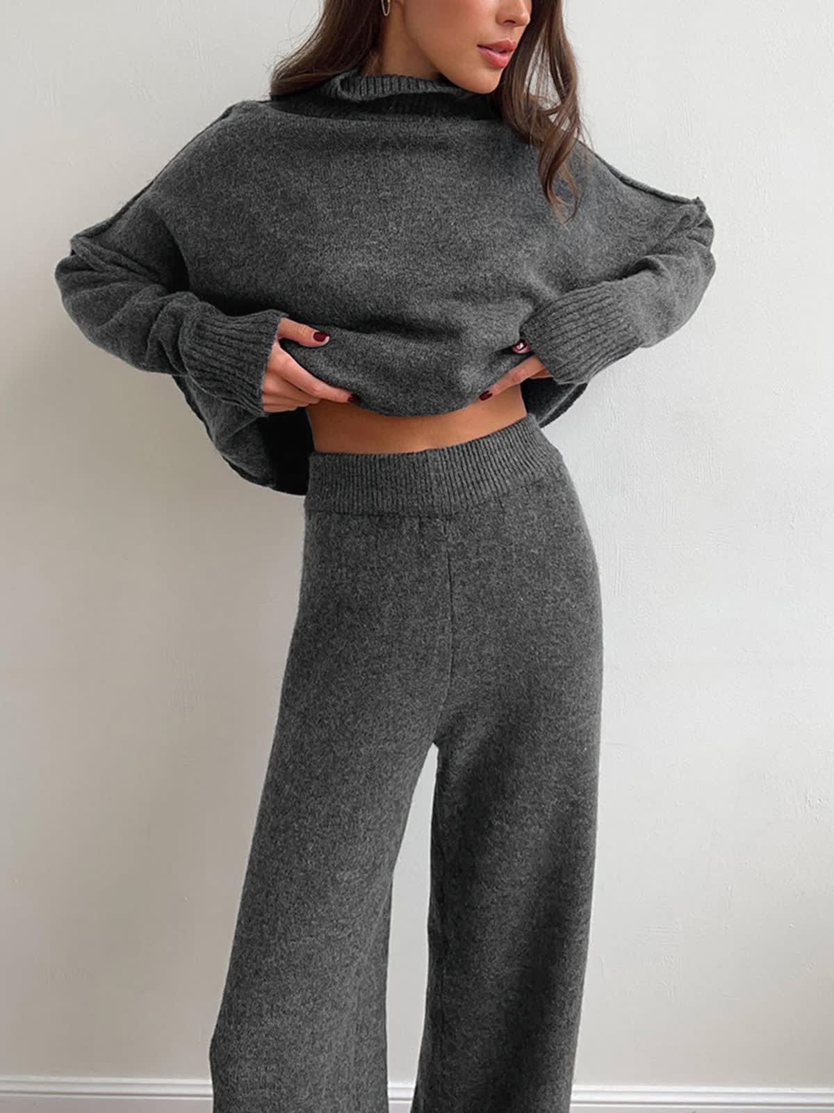 Caitlin Knit Turtleneck Two Piece Lounge Set_7