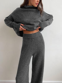 Caitlin Knit Turtleneck Two Piece Lounge Set