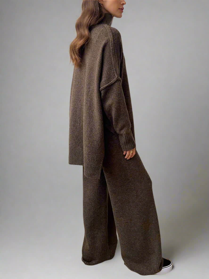 Caitlin Knit Turtleneck Two Piece Lounge Set_8