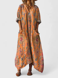 Glenda Boho Print Oversized Maxi Dress