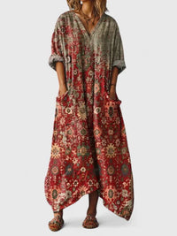 Glenda Boho Print Oversized Maxi Dress