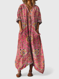 Glenda Boho Print Oversized Maxi Dress