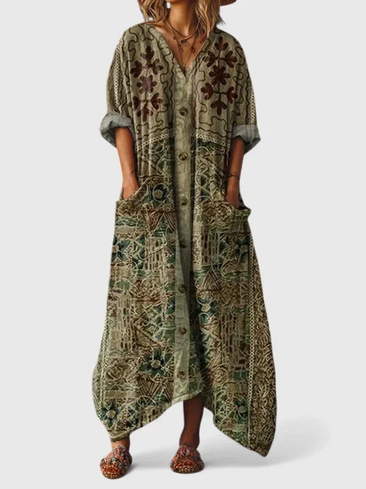Glenda Boho Print Oversized Maxi Dress_5