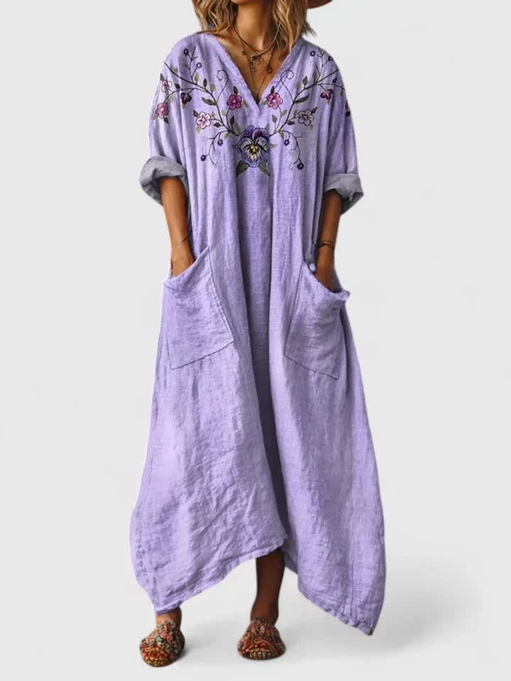 Glenda Boho Print Oversized Maxi Dress_8