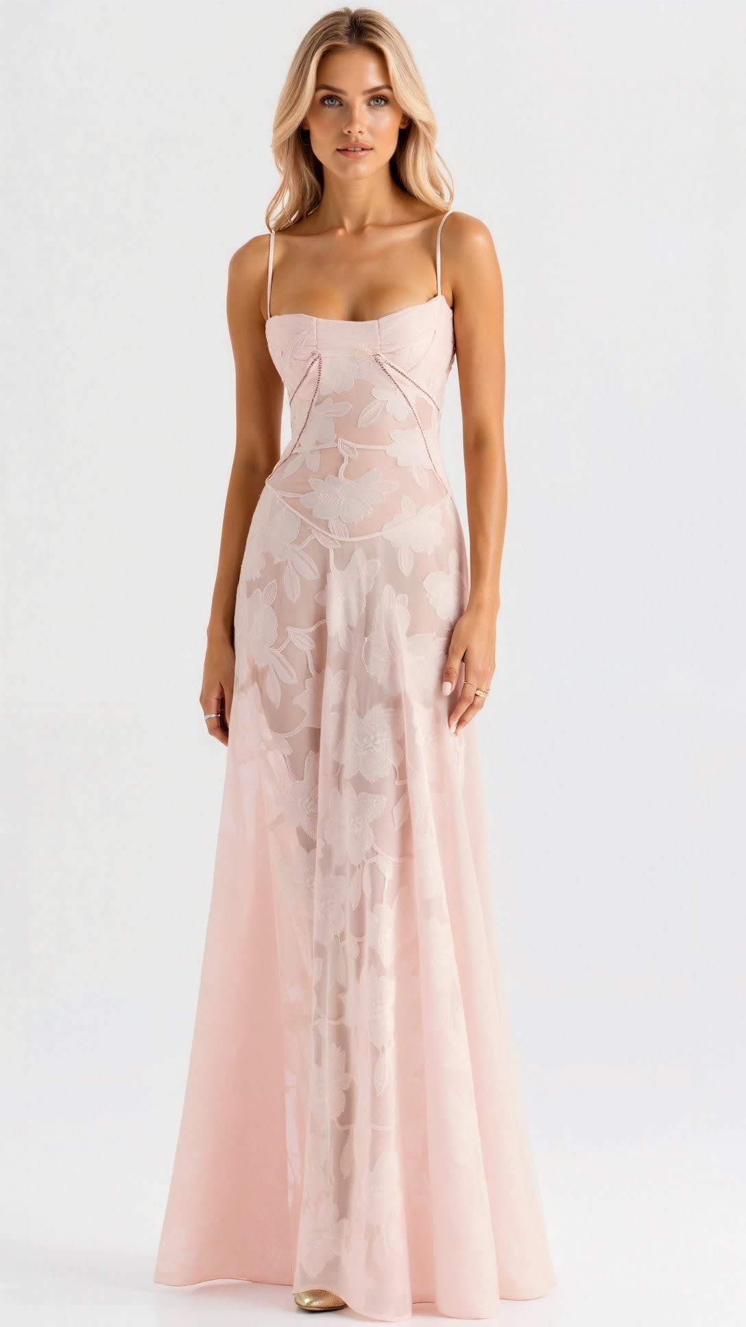 Shannon Lace Bustier Wedding Guest Maxi Dress