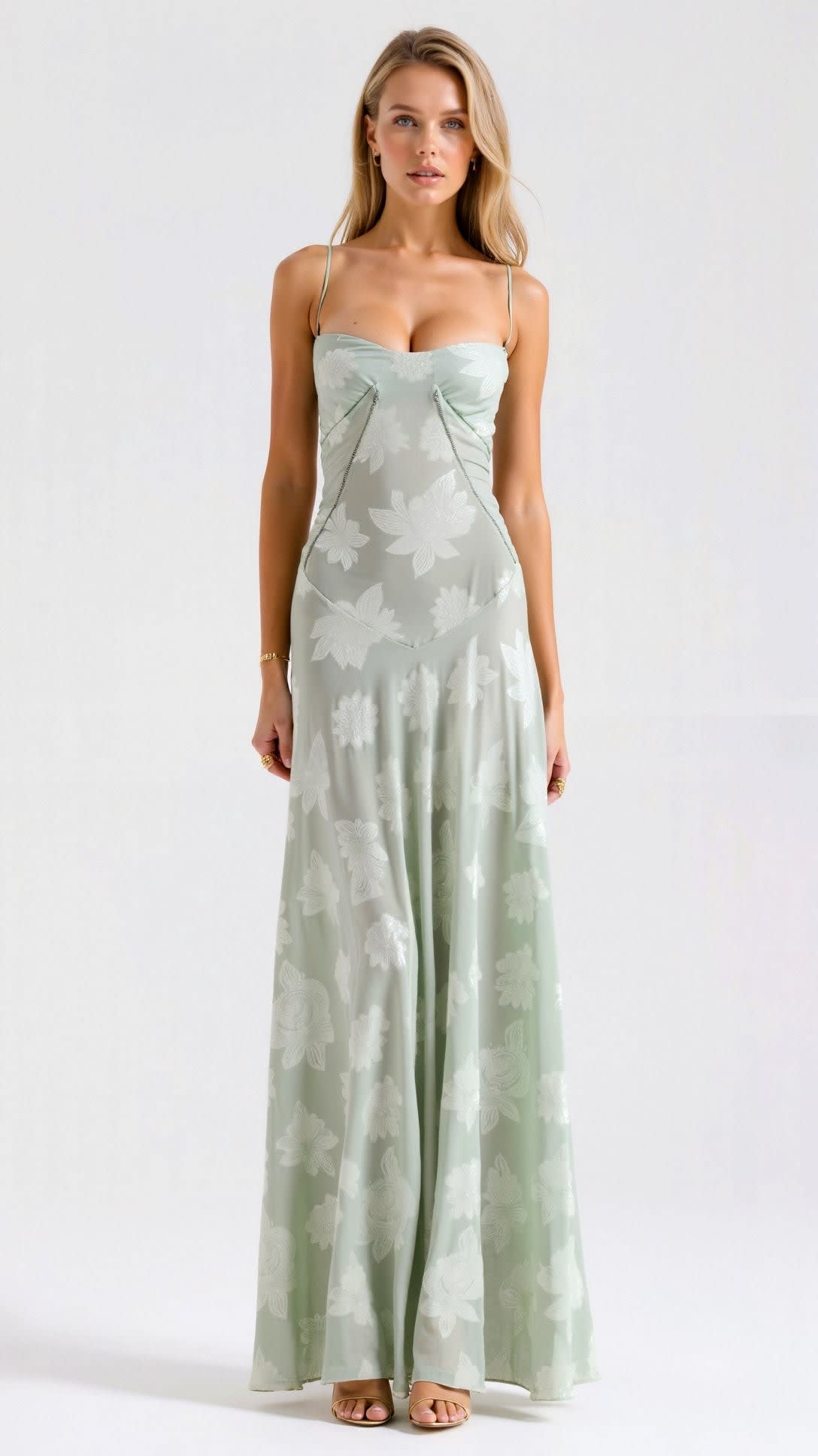 Shannon Lace Bustier Wedding Guest Maxi Dress