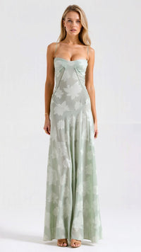 Shannon Lace Bustier Wedding Guest Maxi Dress