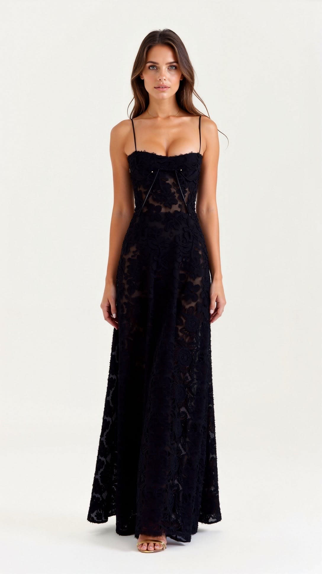 Shannon Lace Bustier Wedding Guest Maxi Dress