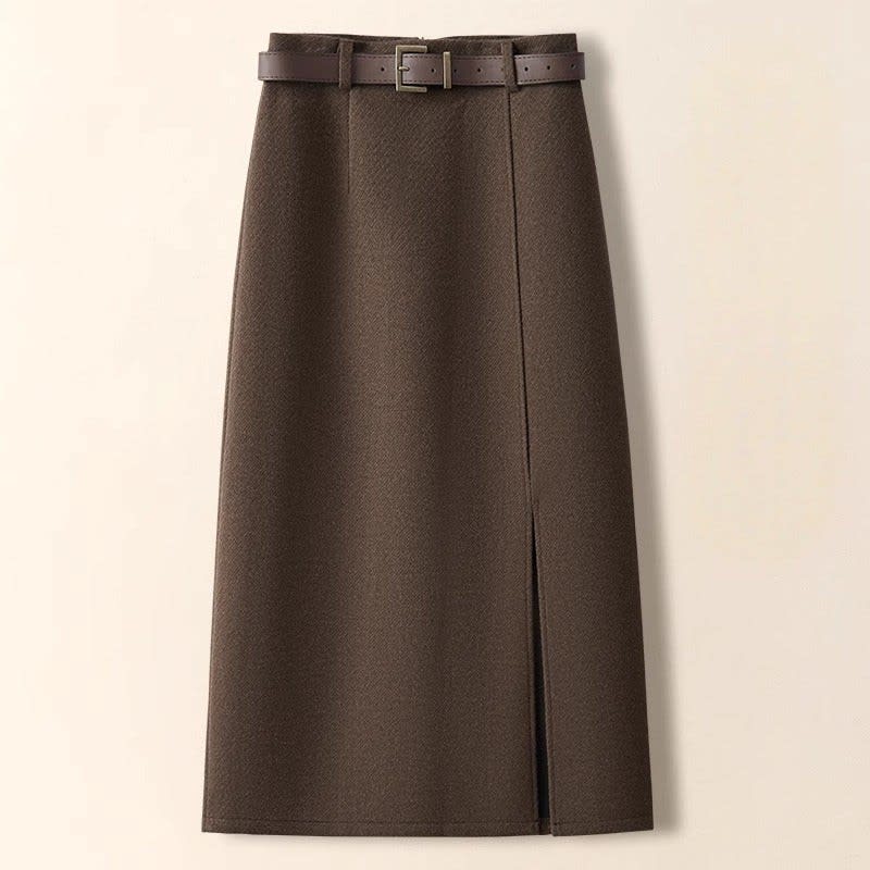 Livy Wool Belted Midi Skirt_2