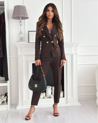 Genevra Double Breasted Tailored Blazer and Trouser Suit Set
