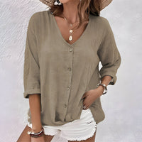 Isabella James Relaxed Breathable Button-Up Blouse