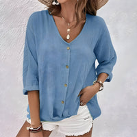 Isabella James Relaxed Breathable Button-Up Blouse