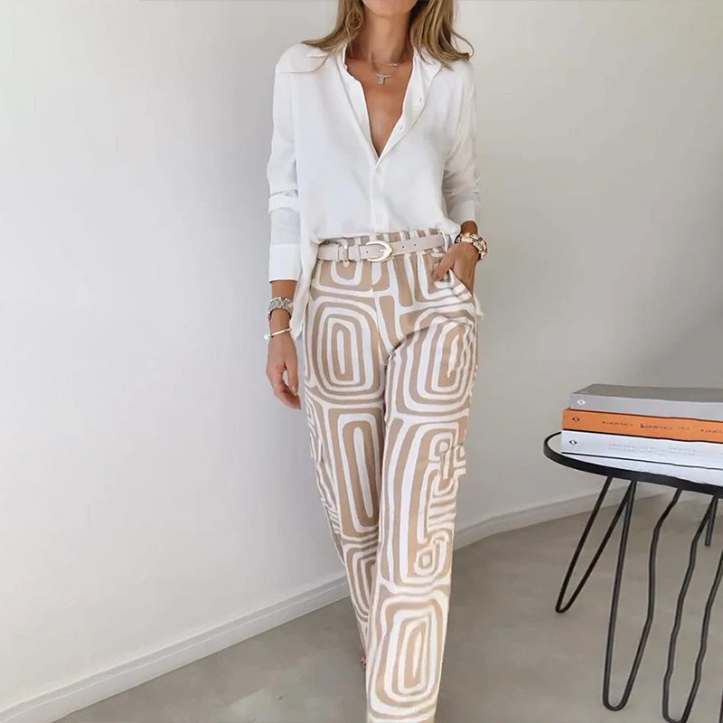 Beatrice Cole Tailored Patterned Trouser Co-Ord Set