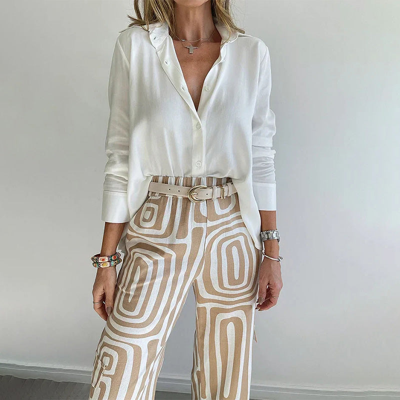 Beatrice Cole Tailored Patterned Trouser Co-Ord Set
