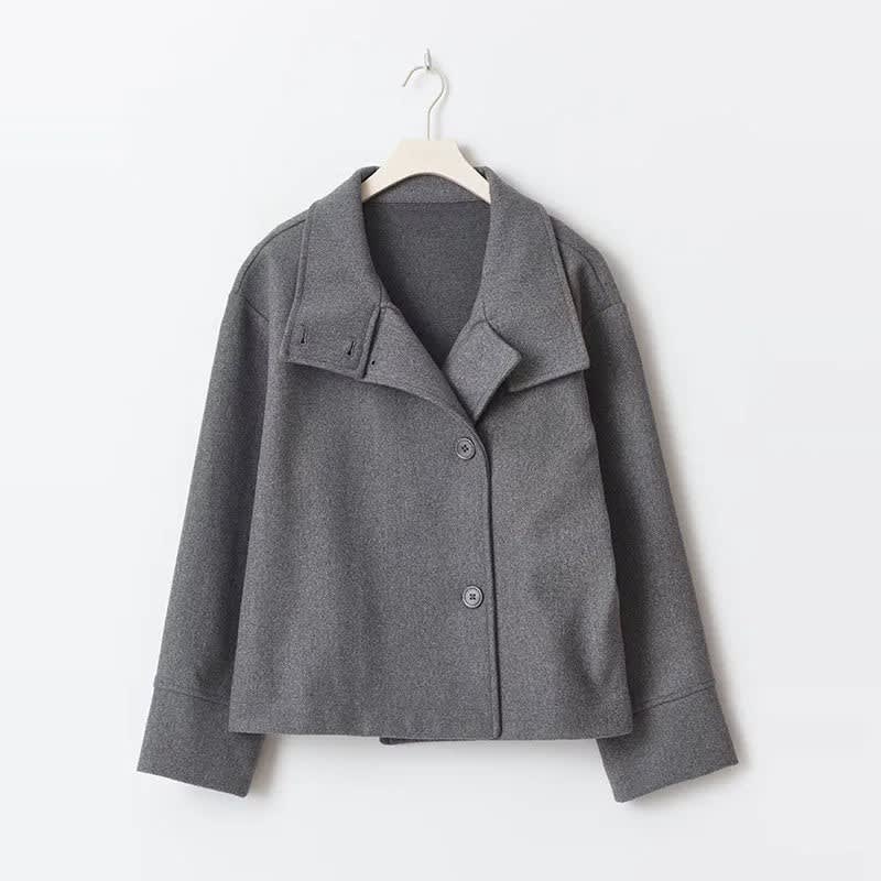 Ines Stand Collar Wool Blend Pea Coat