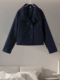 Ines Stand Collar Wool Blend Pea Coat