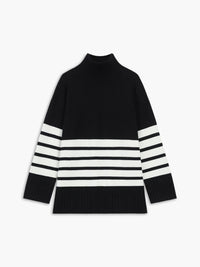Ariana Striped Mock Neck Sweater