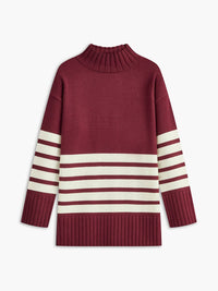 Ariana Striped Mock Neck Sweater