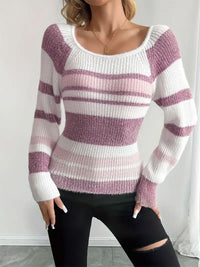 Kirra Striped Ribbed Knit Sweater