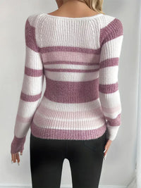 Kirra Striped Ribbed Knit Sweater