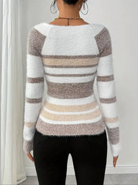 Kirra Striped Ribbed Knit Sweater