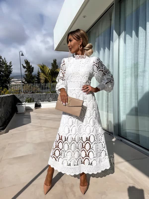 Raquel Long Sleeve Lace Midi Dress_5