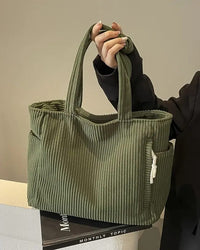 Agatha Corduroy Ribbed Tote Bag