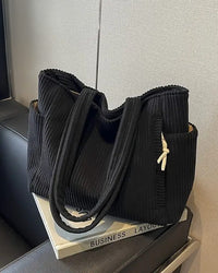 Agatha Corduroy Ribbed Tote Bag
