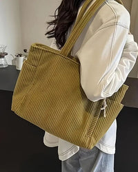 Agatha Corduroy Ribbed Tote Bag
