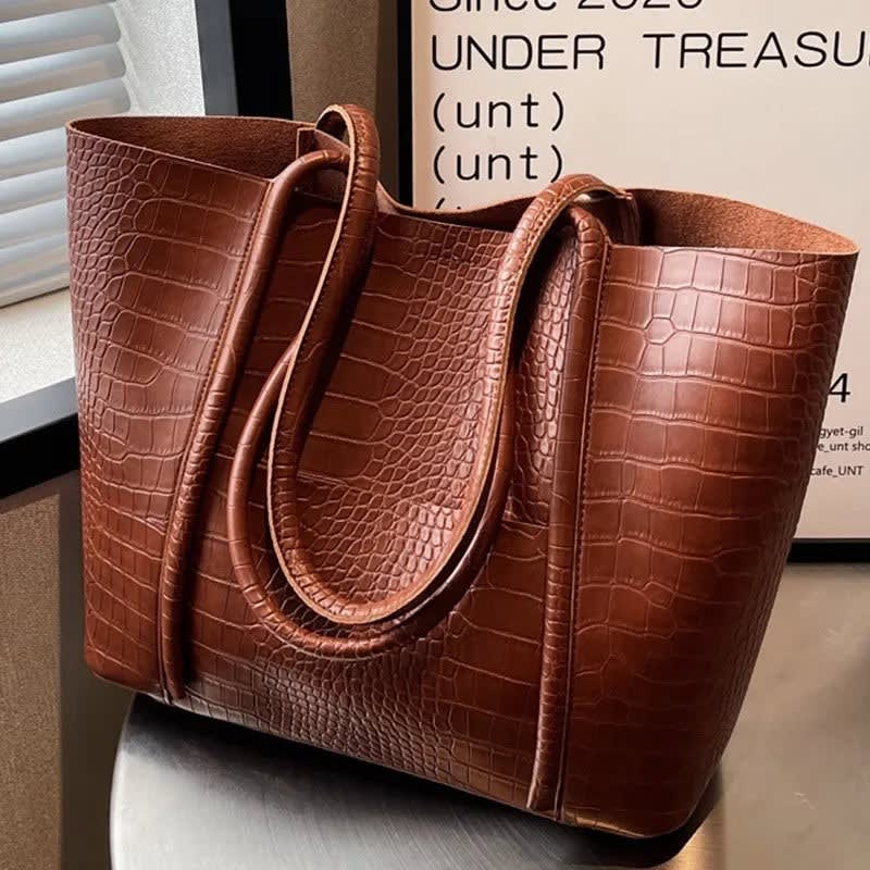 Ophira Croc Embossed Tote Bag