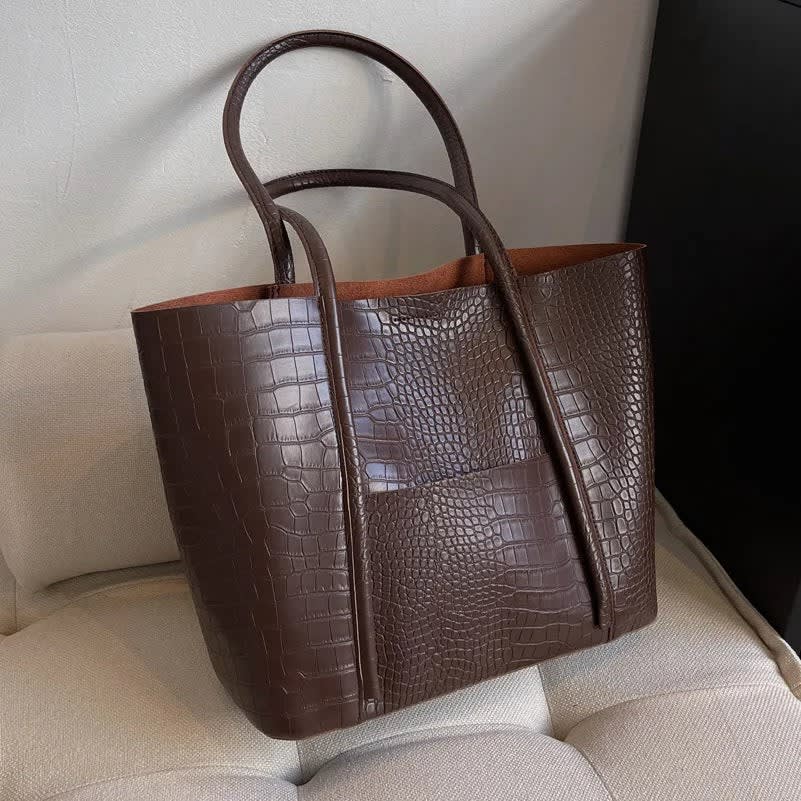 Ophira Croc Embossed Tote Bag