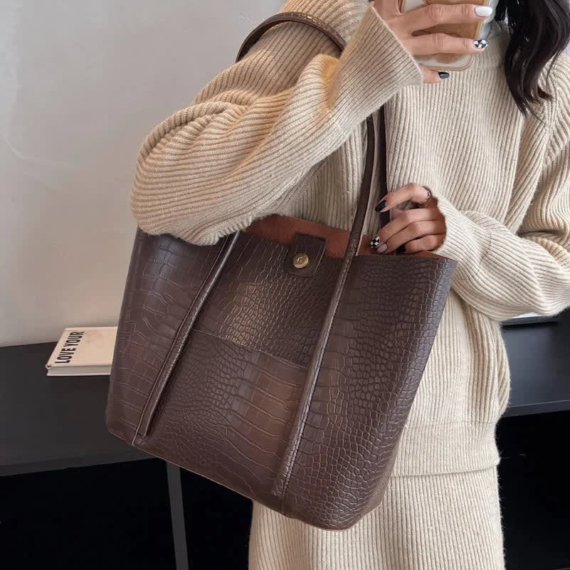 Ophira Croc Embossed Tote Bag