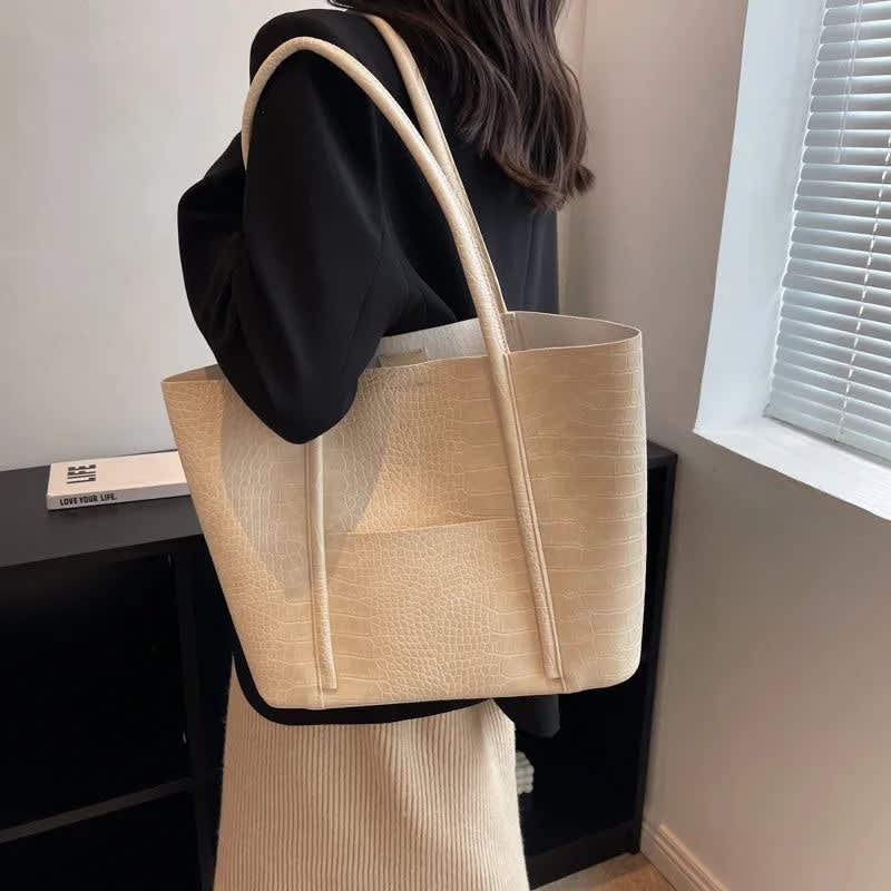 Ophira Croc Embossed Tote Bag