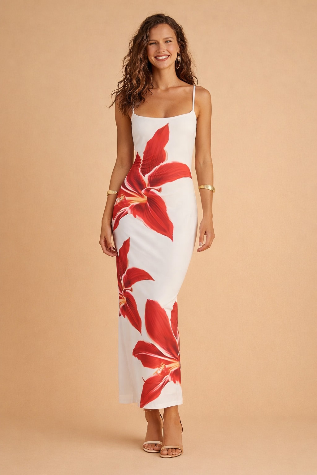 Liesel Floral Print Sleeveless Bodycon Maxi Dress