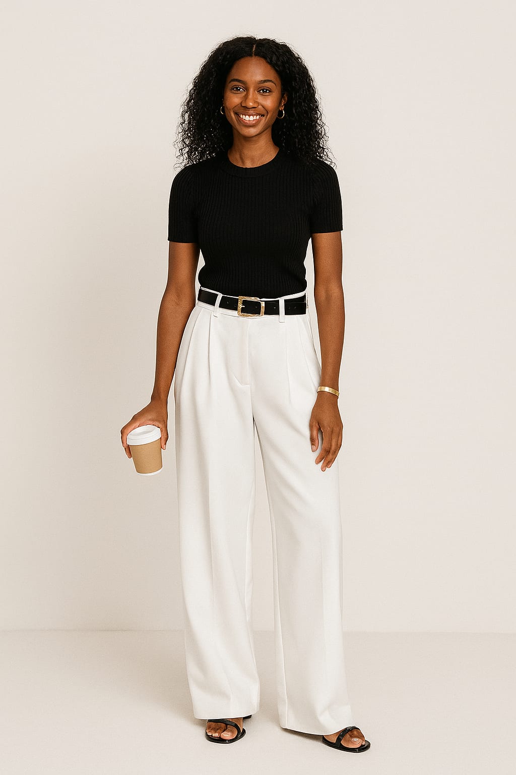 Keeva High Waisted Wide Leg Trousers