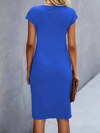 Amanda Ruched Short Sleeve Midi Dress