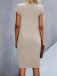 Amanda Ruched Short Sleeve Midi Dress
