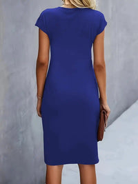 Amanda Ruched Short Sleeve Midi Dress