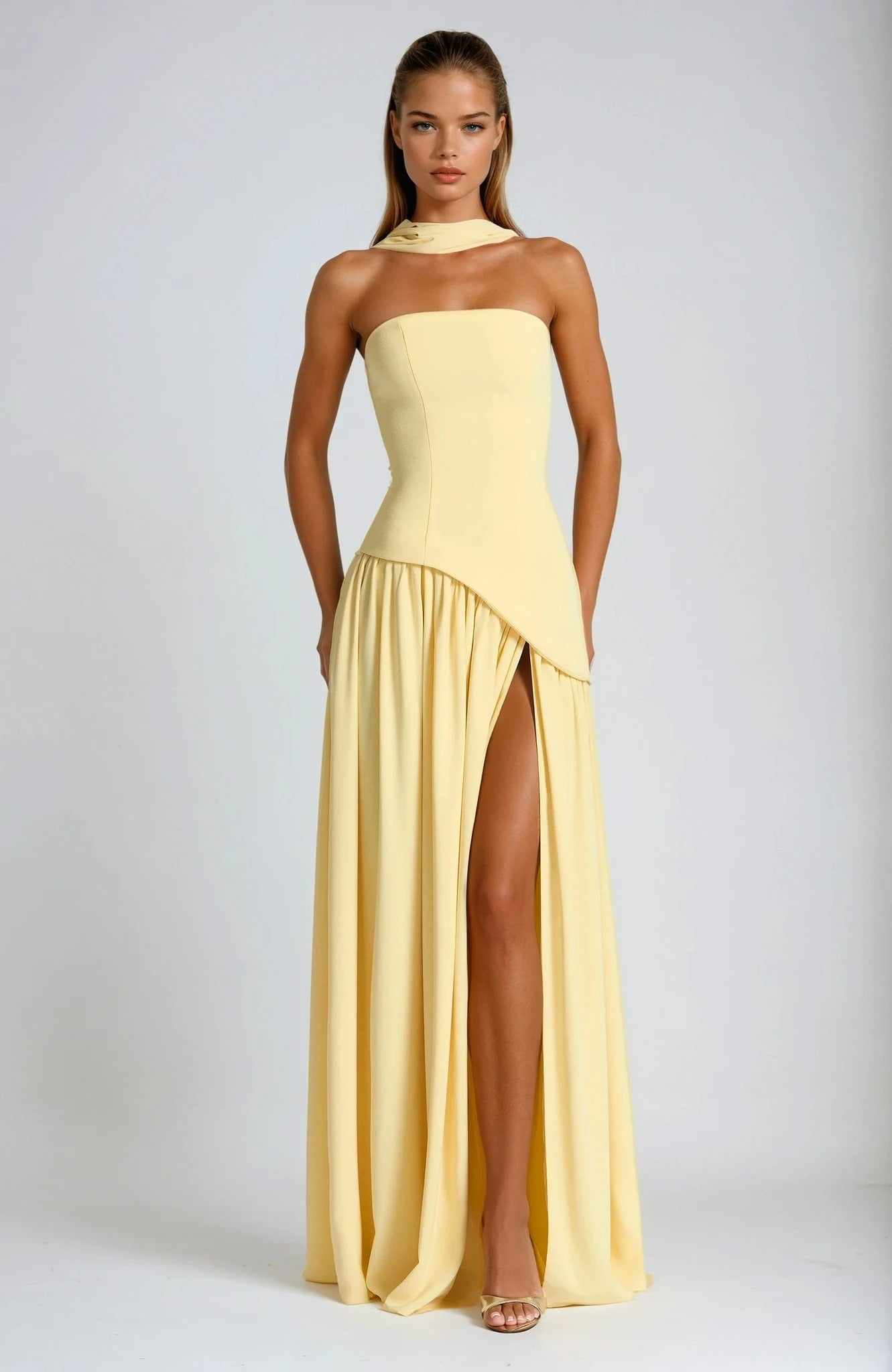 Arwen Strapless High Slit Maxi Dress_1