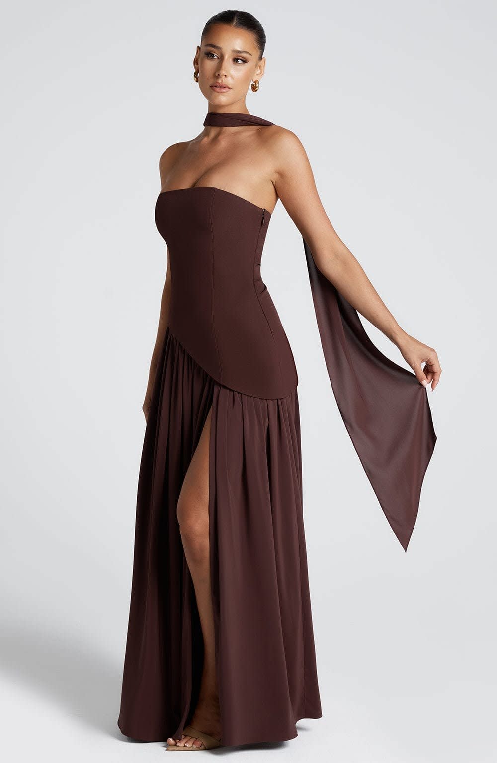 Arwen Strapless High Slit Maxi Dress