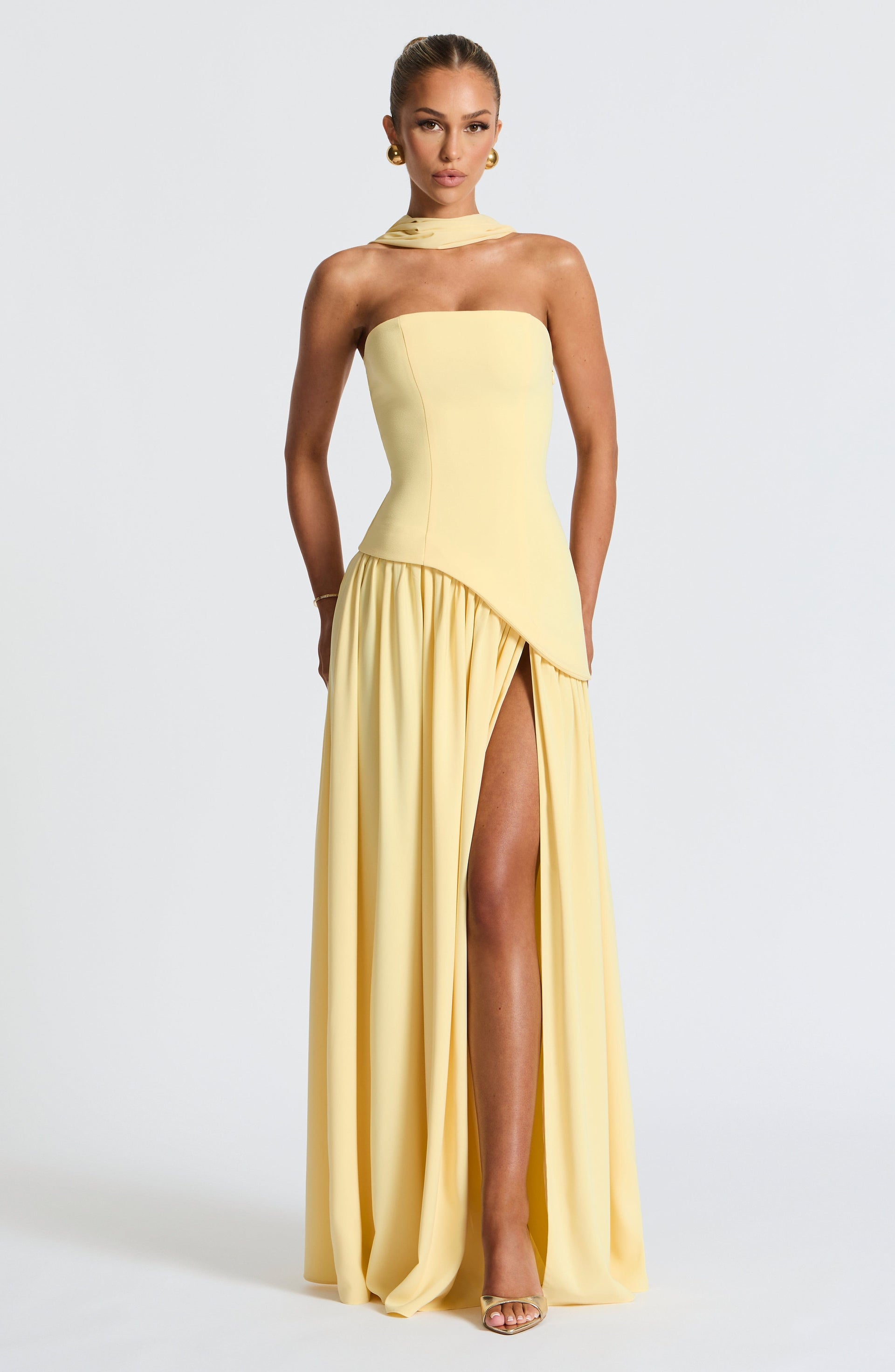 Arwen Strapless High Slit Maxi Dress