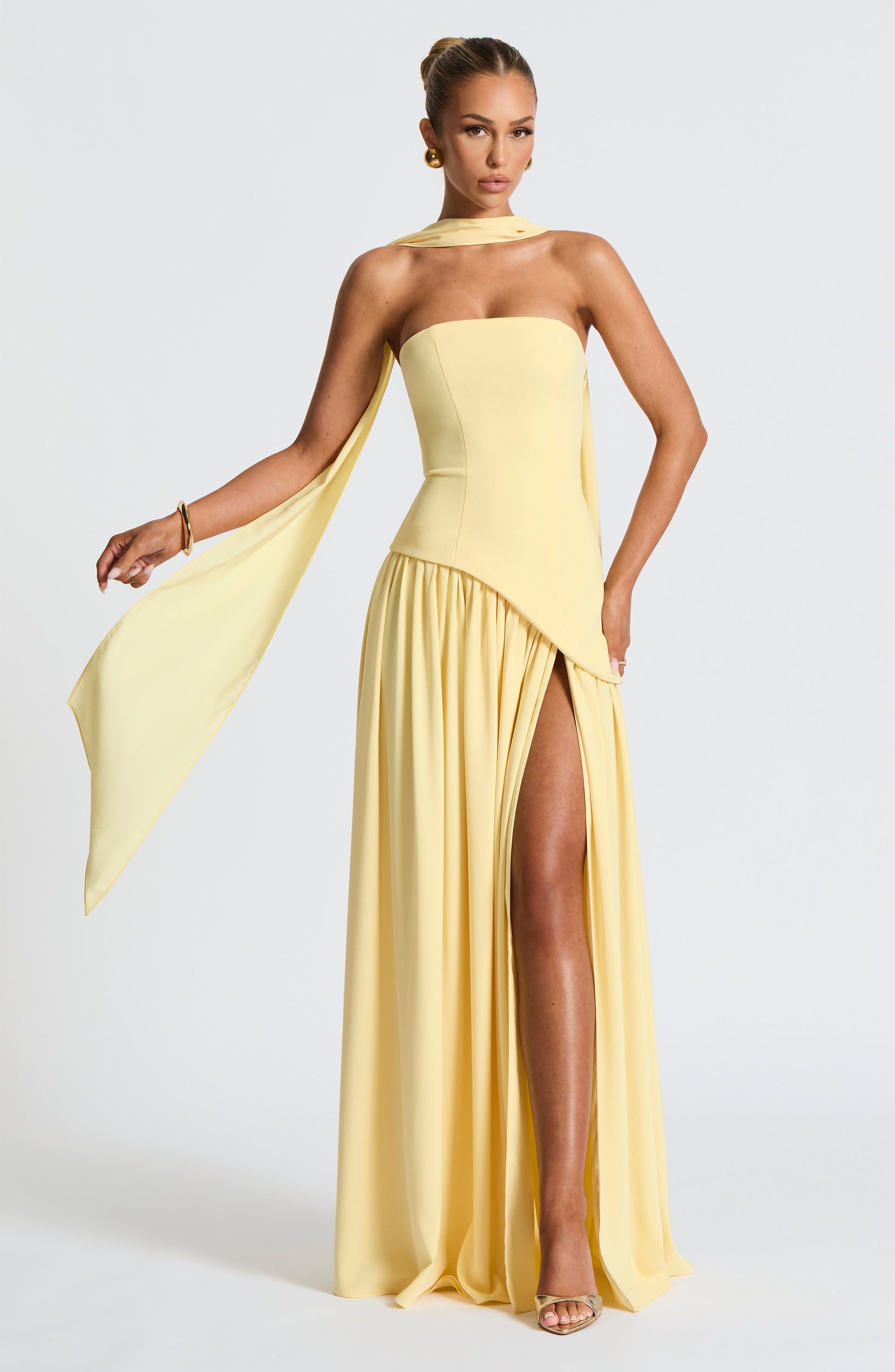 Arwen Strapless High Slit Maxi Dress