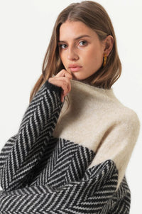 Fable Cashmere Chevron Turtleneck Sweater