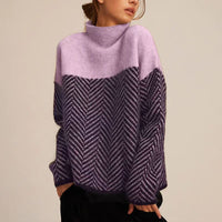 Fable Cashmere Chevron Turtleneck Sweater